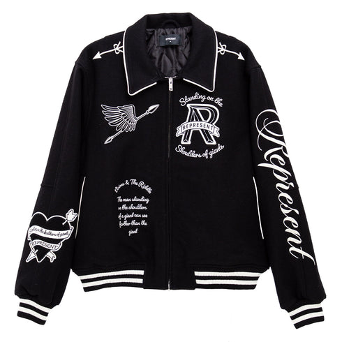 Represent Cherub Wool Varsity Jacket Jet Black W23REP_MJ1008-01 Degli Uberti